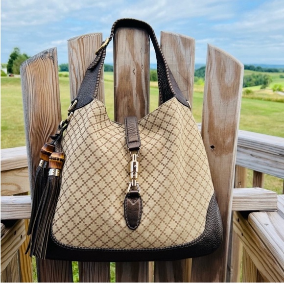 Gucci Jackie Diamanté Shoulder Bag Bamboo Tassels Gorgeous ✨ - Picture 3 of 13